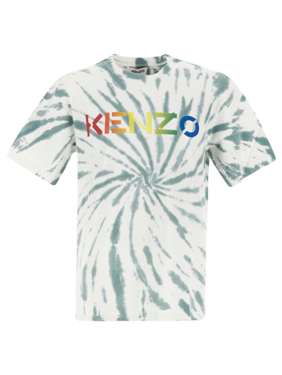 Shop Kenzo Tie-dye T-shirt In Green