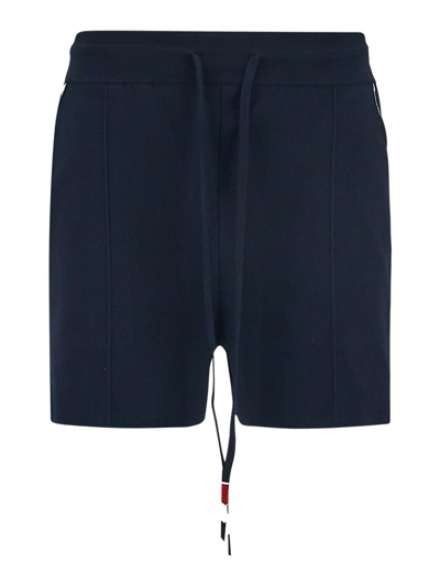 Shop Thom Browne Rwb Pintuck Shorts In Blue