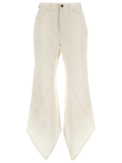 Shop Loewe Curved Jeans In Ivory