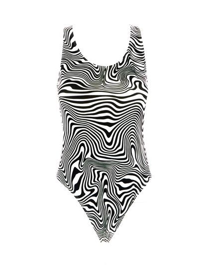 Shop Vetements Zebra Swimsuit In White