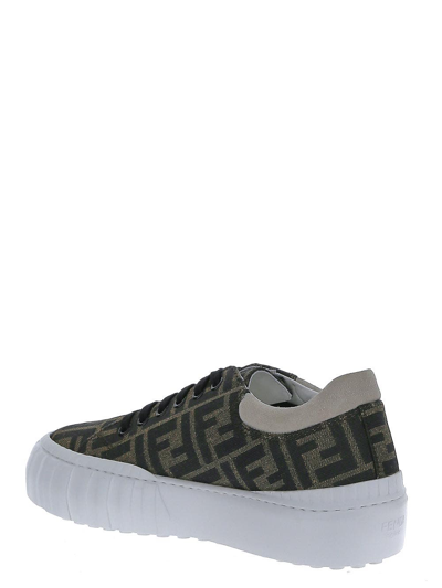 Shop Fendi Ff Sneakers In Brown