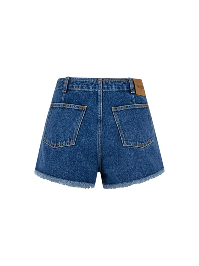 Shop Kenzo Denim Short In Blue