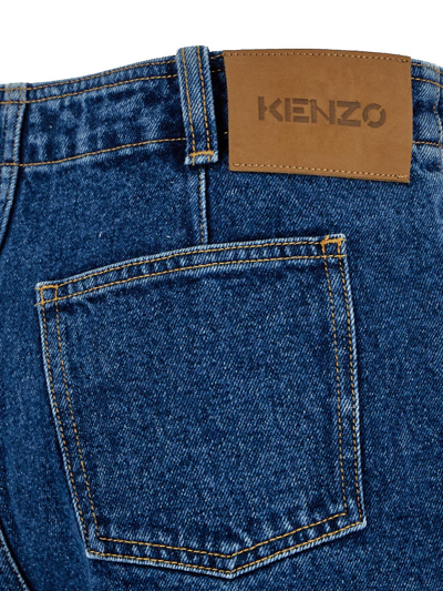 Shop Kenzo Denim Short In Blue