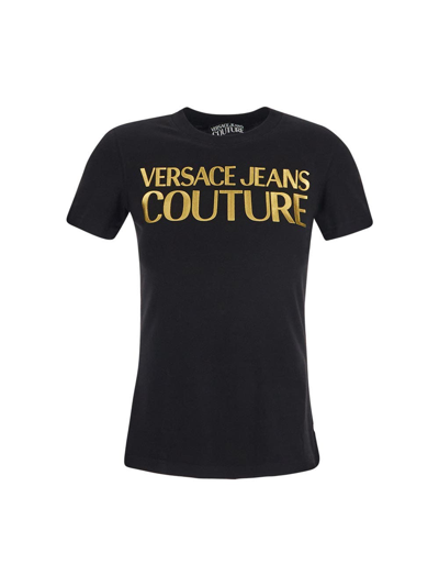 Shop Versace Jeans Couture Logo Print T-shirt In Black