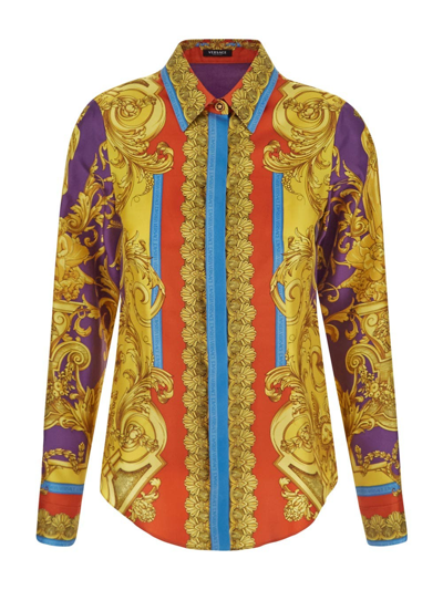 Shop Versace Formal Shirt In Multicolor
