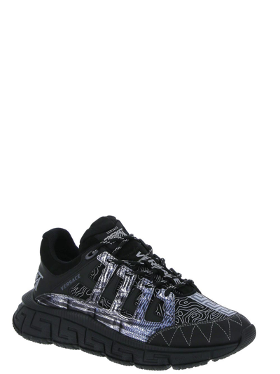 Shop Versace Trigreca Sneakers In Black