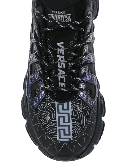 Shop Versace Trigreca Sneakers In Black