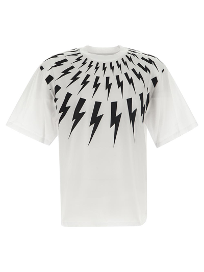 Shop Neil Barrett Thunderbolt T-shirt In White