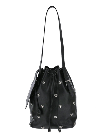 Shop Saint Laurent Riva Bucket Bag In Black