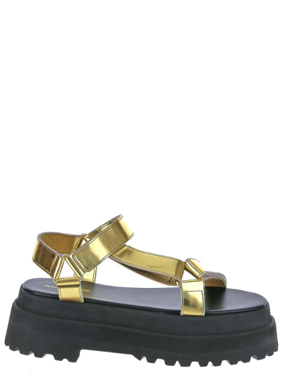 Shop Junya Watanabe Gold-tone Sandals In Metallic