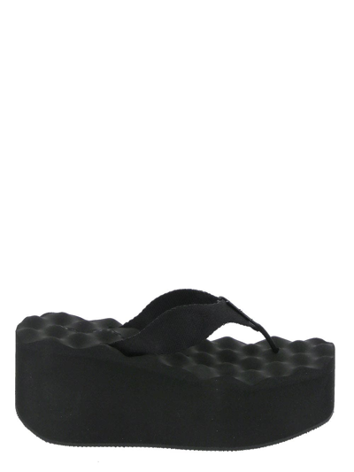 Shop Alexander Wang Wedge Thong Sandals In Black