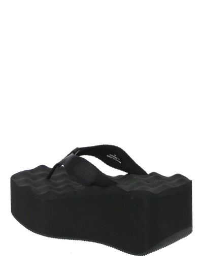 Shop Alexander Wang Wedge Thong Sandals In Black