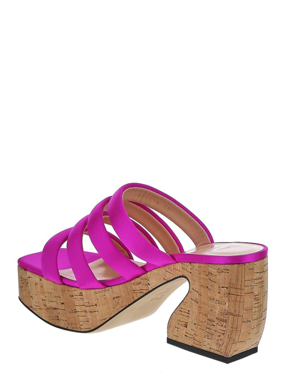 Shop Si Rossi Cork Platform Sandals In Pink