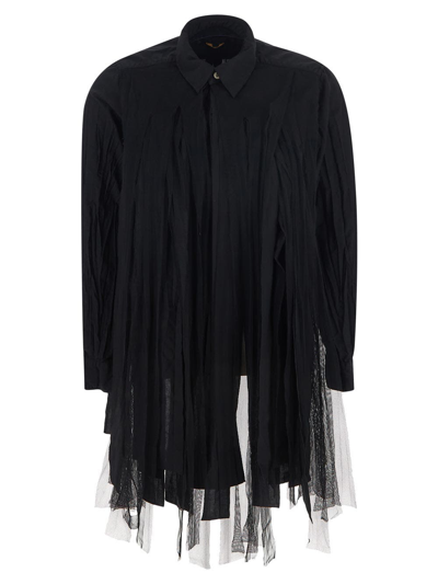 Shop Comme Des Garçons Comme Des Garçons Mesh Fringes Shirt In Black