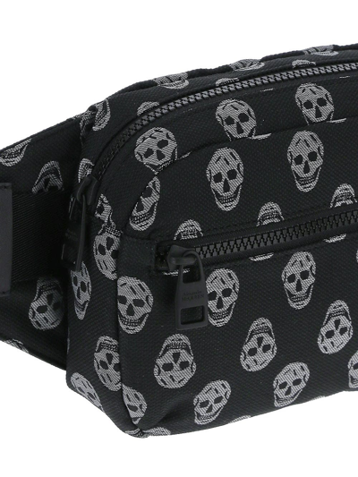 Shop Alexander Mcqueen Skulls Print Belt Bag In Black