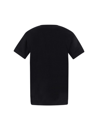 Shop Comme Des Garçons Play Heart Print T-shirt In Black
