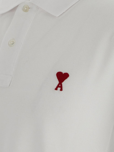 Shop Ami Alexandre Mattiussi Logo Embroidery Polo In White