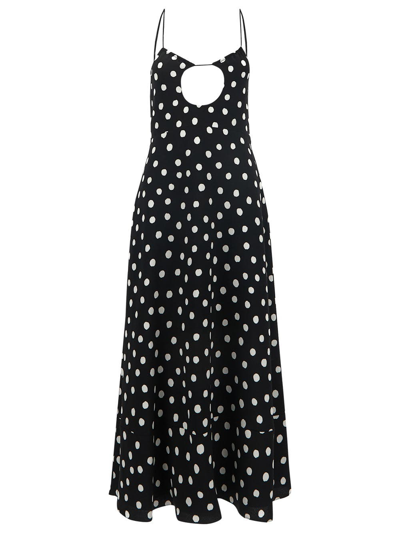 Shop Saint Laurent Pois Dress In Black