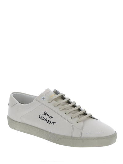 Shop Saint Laurent Ivory Sneakers
