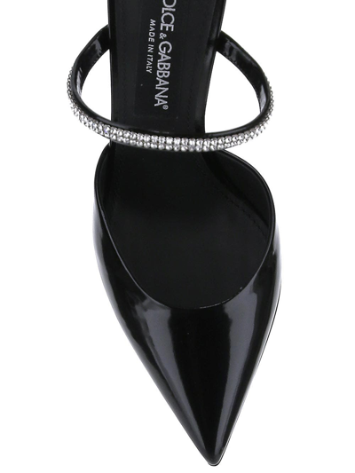 Shop Dolce & Gabbana Crystal-embellished Mules In Black