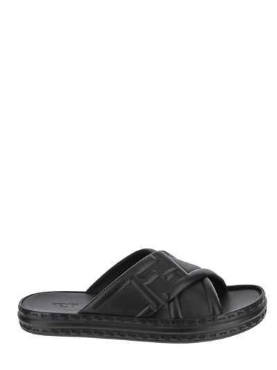 Shop Fendi Black Slides