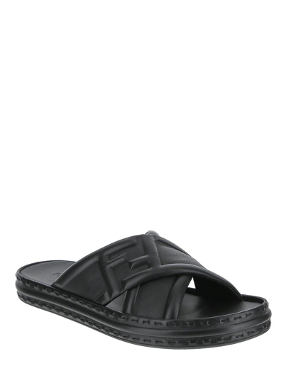 Shop Fendi Black Slides