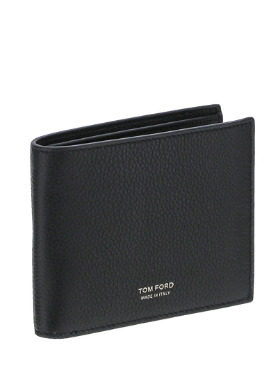 Shop Tom Ford T Line Logo Printed Bifold Wallet In Black