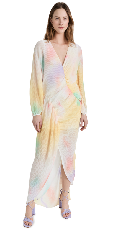 Shop Brøgger Pleated Mari Dress In Tie Dye Print