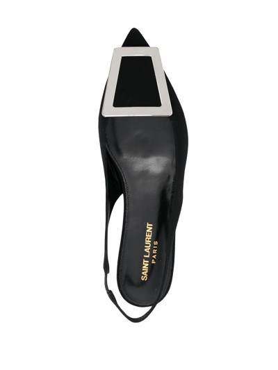 Shop Saint Laurent Maxine Slingback Ballerina Shoes In Black