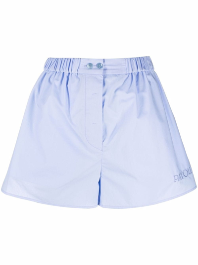 Shop Patou Bio Cotton Shorts In Azzurro