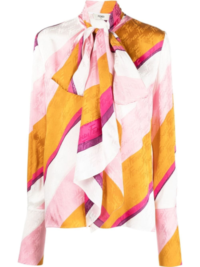 Shop Fendi Diagonal Shirt In Multi