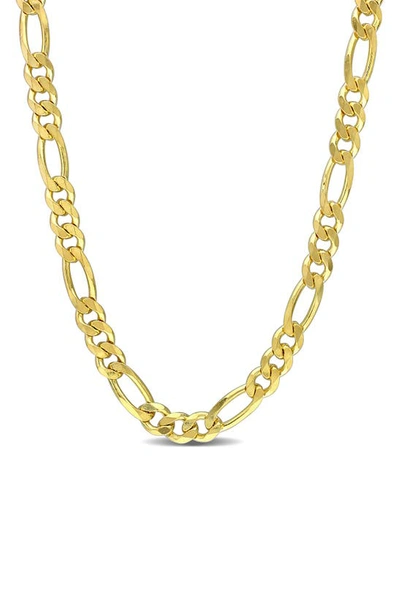 Shop Delmar 18k Gold Plated Figaro Chain Link Necklace In Yellow