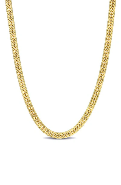 Shop Delmar 18k Gold Plated Curb Link Chain Necklace In Yellow