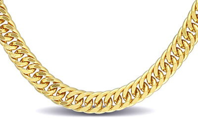 Shop Delmar 18k Gold Plated Curb Link Chain Necklace In Yellow