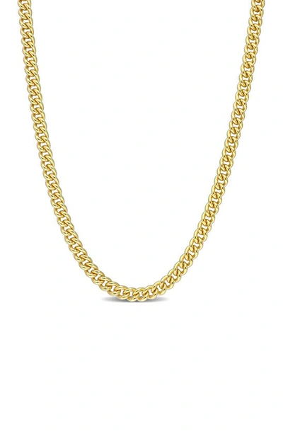 Shop Delmar 18k Gold Plated Curb Chain Link Necklace In Yellow