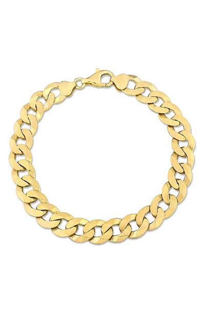 Shop Delmar 18k Gold Plated Curb Link Chain Bracelet In Yellow