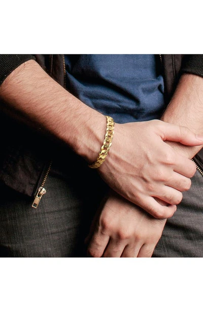 Delmar 18k Gold Plated Curb Link Chain Bracelet In Yellow