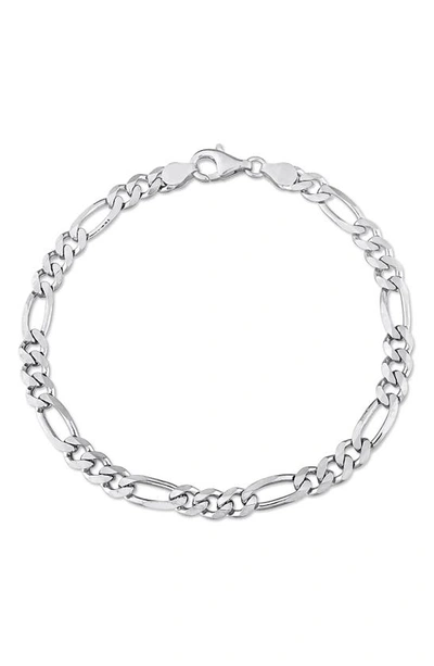 Shop Delmar Sterling Silver Figaro Link Chain Bracelet In White