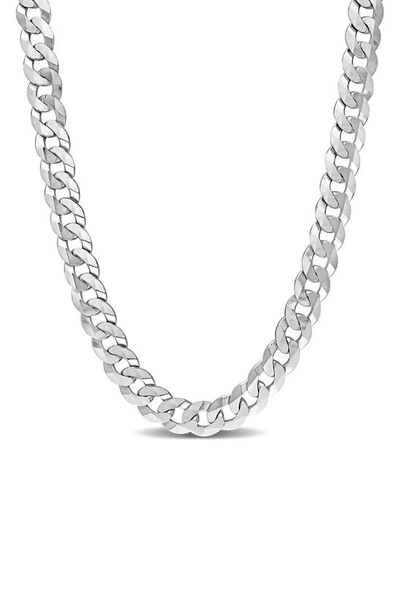 Shop Delmar Sterling Silver Curb Link Chain Necklace In White