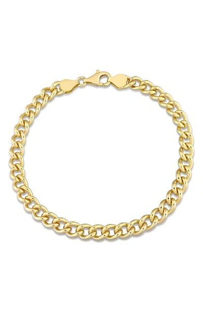 Shop Delmar 18k Gold Plated Curb Link Chain Bracelet In Yellow