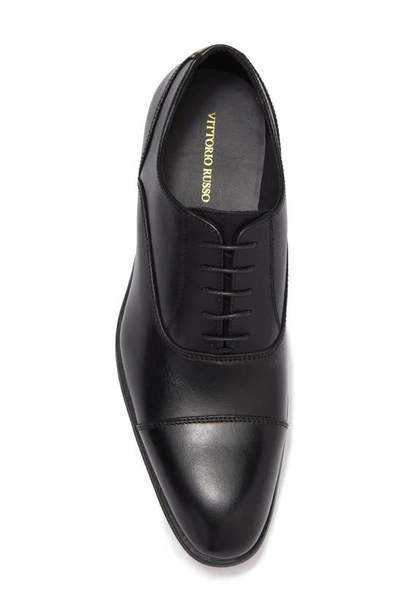 Shop Vittorio Russo Irvin Cap Toe Leather Oxford In Black