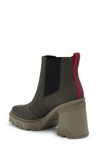 Shop Sorel Brex™ Block Heel Waterproof Chelsea Boot In Dark Moss Sage
