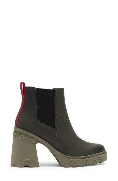 Shop Sorel Brex™ Block Heel Waterproof Chelsea Boot In Dark Moss Sage
