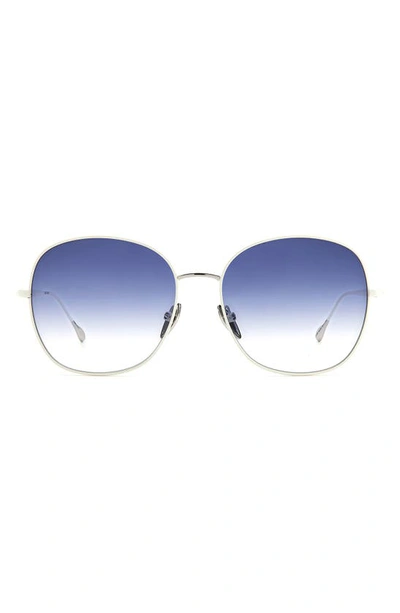 Shop Isabel Marant 59mm Gradient Round Sunglasses In Ivory Pale/ Blue Shaded