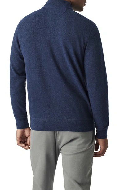 Shop Faherty Legend Quarter Zip Pullover In Navy Twill