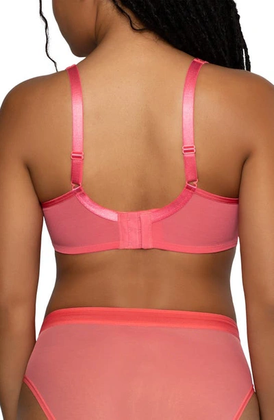 Curvy Couture Underwire Plunge Bra In Sun Kissed Coral