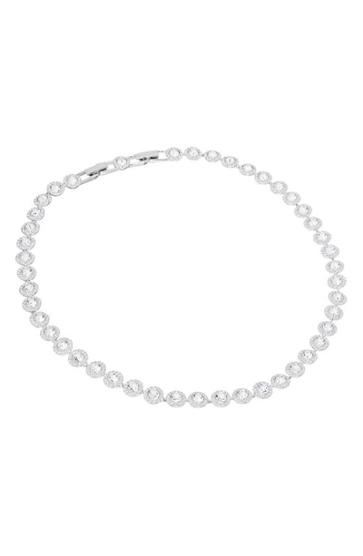 Swarovski Rhodium-plated Crystal All-around Necklace In White