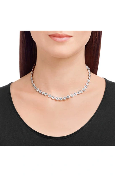 Swarovski Rhodium-plated Crystal All-around Necklace In White