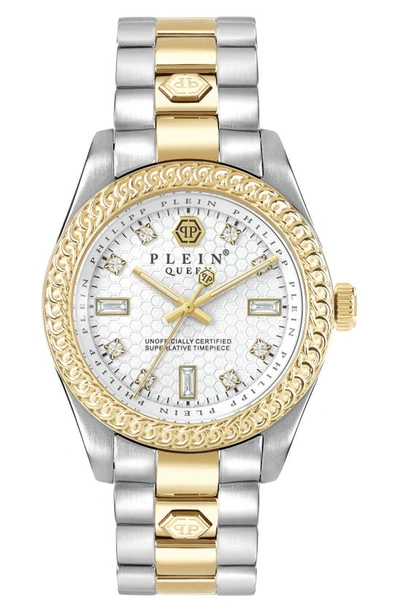 Shop Philipp Plein Queen Bracelet Watch, 36mm In Gold/ Stainless Steel
