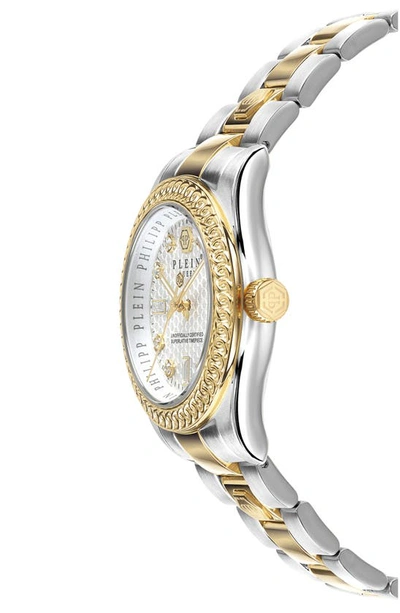 Shop Philipp Plein Queen Bracelet Watch, 36mm In Gold/ Stainless Steel